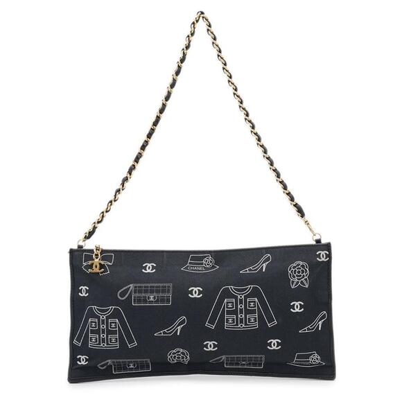 CHANEL Navy Leather Coco Mark Shoulder Bag - Picture 1 of 14